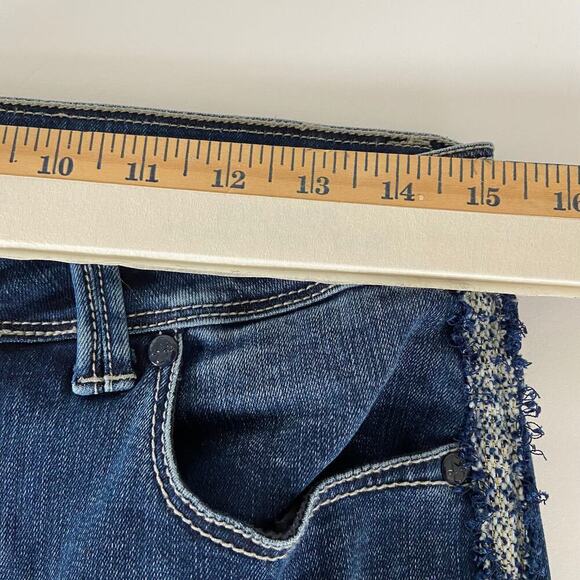 Lola Jeans Kate High Rise Ankle Jeans Size Leg Stripe Raw Hem 4 Way Stretch - Picture 13 of 16